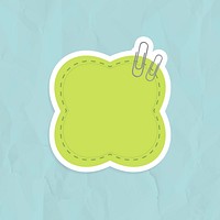 Green bubble shaped reminder note sticker vector