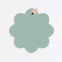 Blank flower shape notepaper set with pin on textured background