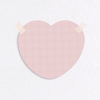 Blank heart shape paper set with sticky tape on textured paper background
