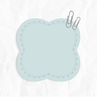 Blank notepaper set with clips on wrinkled paper background