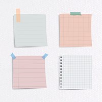 Set of notepaper on textured paper background vector