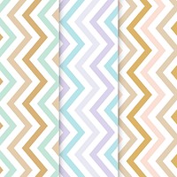 Pastel zigzag seamless pattern vector set