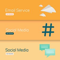 Social media application banner vectors