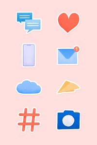 Colorful social media icon collection