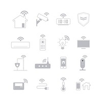 Smart home technology icon vector set