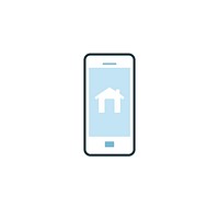 Smart home controlled by phone icon vector