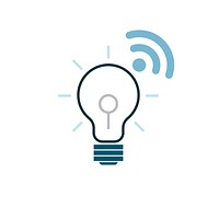 Light controlled by smartphone icon vector
