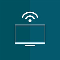 Television in a smart home icon vector