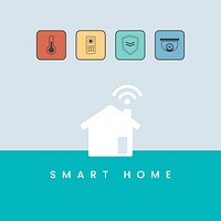 Smart home tech infographic vector
