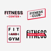 Set of fitness club logo vectors
