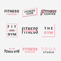 Set of fitness club logo vectors