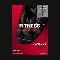 Fitness center promotional poster vector