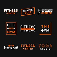 Set of fitness club logo vectors