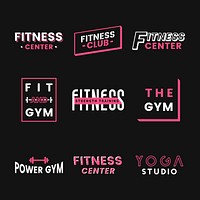 Set of fitness club logo vectors