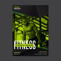 Fitness strength training poster vector