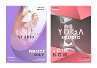 Yoga studio promotional poster vector