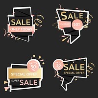 Shop sale and promotion advertisement badges vector set