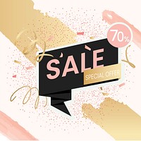 70% discount shop sale special offer promotion badge vector