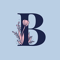 Botanical capital letter B vector