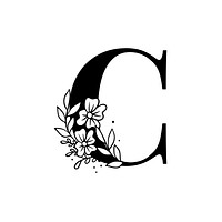 Botanical capital letter C vector