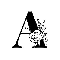 Letter A script floral alphabet | Free Photo - rawpixel