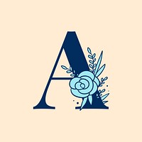 Botanical capital letter A vector