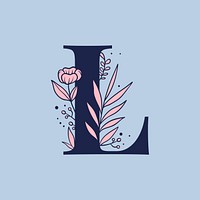 Botanical capital letter L vector