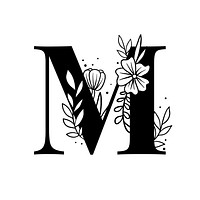 Botanical capital letter M vector