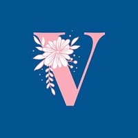 Botanical capital letter V vector