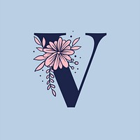 Botanical capital letter V vector