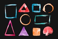Watercolor geometric shapes vector set