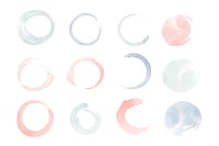 Round pastel watercolor elements vector
