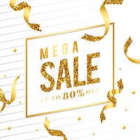 Mega sale 80% off sign vector