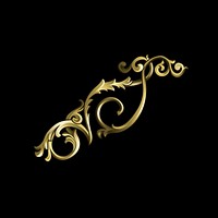 Golden Baroque floral elements vector