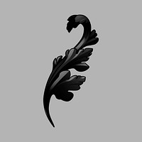 Black Baroque floral elements vector