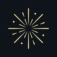 Golden firework explosion element vector