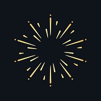 Golden firework explosion element vector