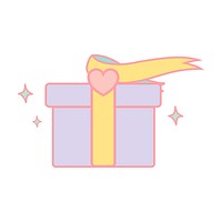 Cute pastel purple gift box vector