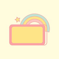 Cute pastel rainbow sign vector