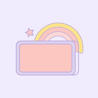 Cute pastel rainbow sign vector