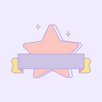 Cute pastel pink star emblem vector