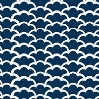 Seamless Japanese pattern with wave motif vector