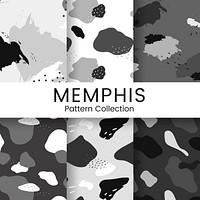 Grayscale Memphis pattern design vector