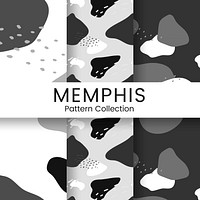 Grayscale Memphis pattern design vector