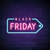 Black Friday neon sign vector