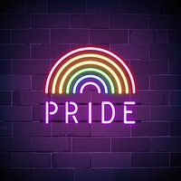 Rainbow pride neon sign vector