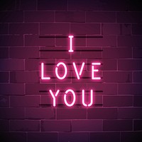 I love you neon sign vector