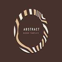 Brown oval abstract badge template vector