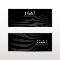 Black abstract banner design vectors