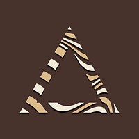 Brown triangular abstract badge template vector